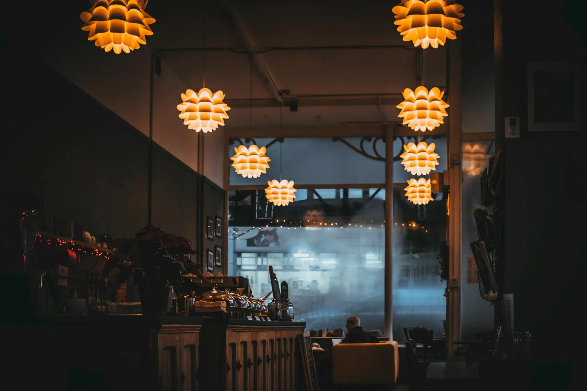 Sfeerbeeld van het restaurant in de avonduren